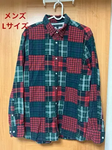 긴팔 셔츠 L 체크 TOMMY HILFIGER 타미힐피거 남성용