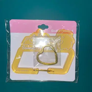 폼폼푸딩 하트 반지 달린 아크릴 카라비너 퓨로랜드 산리오