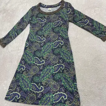 페이즐리 무늬 긴팔 원피스