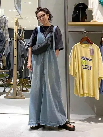 nico and - misayo 프로듀스 2way 데님 오버롤 스커트