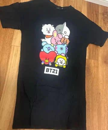 BT21 블랙 T셔츠 2XS