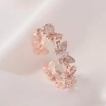 핑크 골드 나비 반지 (사이즈 조절 가능)