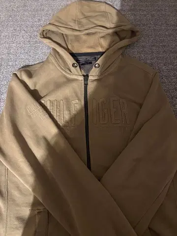 TOMMY HILFIGER 빈티지 핏 후드티 S 카키