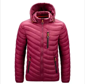 [ 새상품 ] 경량 다운 자켓 빨간색 레드 방한 후드 부착 아웃도어