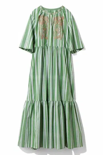 펠리시모 IEDIT 자수 코튼 소재의 보타니컬 원피스