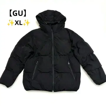 [ GU ] 지유 블랙 후드 부착 다운 자켓 [ XL 사이즈 ]
