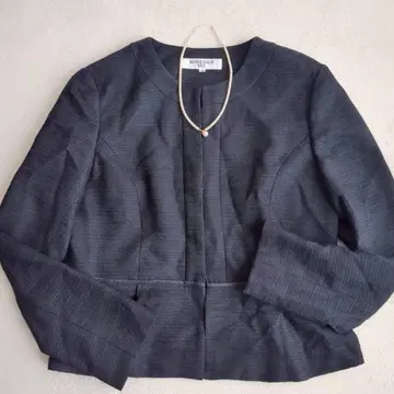 내추럴 뷰티 베이직 노카라 자켓 페플럼 포멀 M