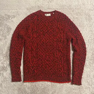 tomorrowland 케이블 니트 울100% 블랙 레드