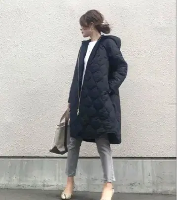 엠마 테일러 퀼팅 코트 블랙 34 S