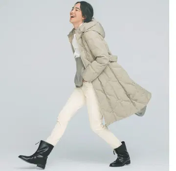 새상품 ADELINA 자카드 롱다운 코트