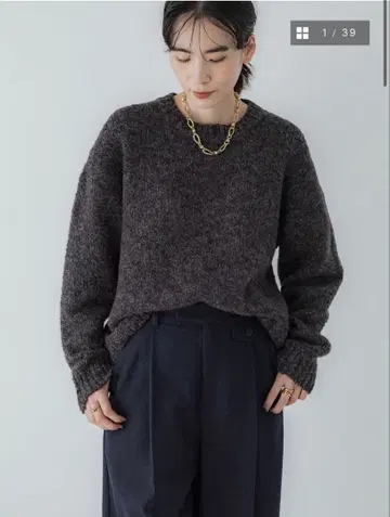 크루레 믹스얀 크루넥 니트 사이즈 3