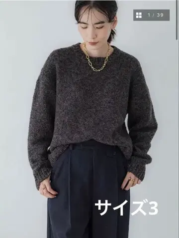 크루레 믹스얀 크루넥 니트 사이즈 3