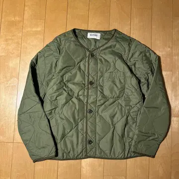 BEAMS BOY 퀼팅 자켓 올리브 노카라 경량