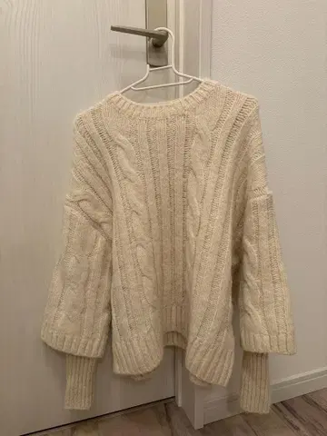 ZARA 케이블 짜임 니트 M 크림색