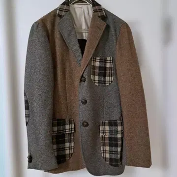 테일러드 자켓 그레이 브라운 트위드