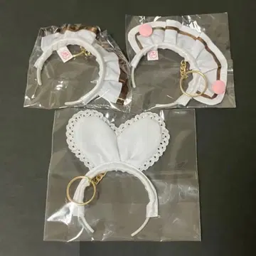 앳홈카페 미니 머리띠 키링 프릴 견습 메이드 토끼