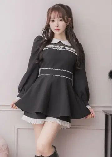 pium 코튼 프릴 도리 긴팔 셋업