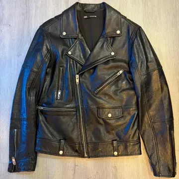 ZARA 양가죽 더블 라이더 재킷