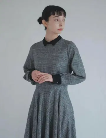 [ 미사용 ] foufou 글렌체크 원피스 S 사이즈