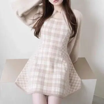 LIP SERVICE 페더 체크 앙상블 원피스