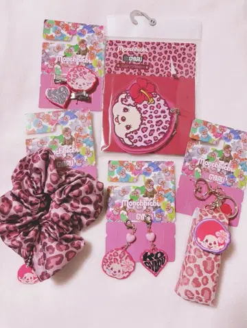 몬치치 레오파드 무늬 코갸루 콜라보 5종 세트 핑크