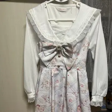 LIZLISA Sewing bear 패턴 셋업 블루