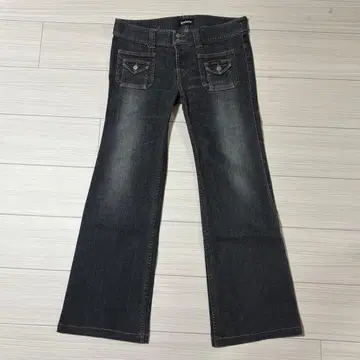 90s Hysteric Glamour 6 포켓 로우라이즈 플레어 데님