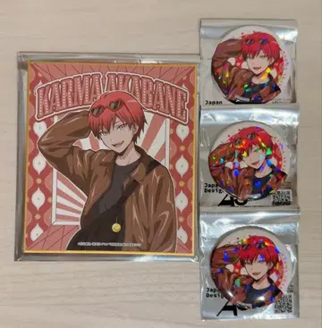 암살교실 요미우리랜드 아카바네 카르마 홀로그램 캔뱃지 색지