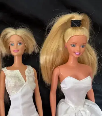 바비 인형 웨딩 드레스 2체 세트