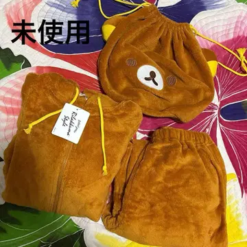 리락쿠마 플리스 3종 세트 브라운 파자마 L