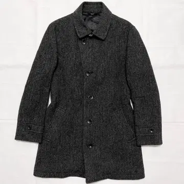컨디션 최상 컴시즘 MOON사 트위드 코트 그레이 헤링본 M