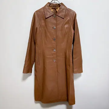 리틀 뉴욕 컬렉션 사이즈 4 램 가죽 롱 코트 양가죽