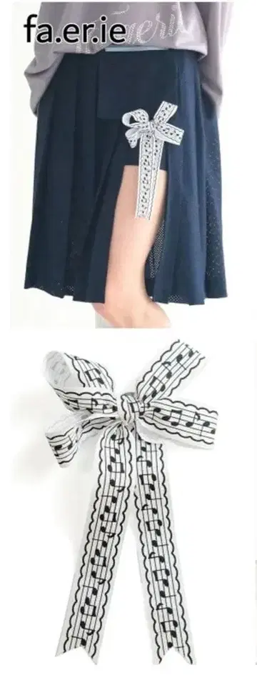 fa.er.ie room3 음표 무늬 리본