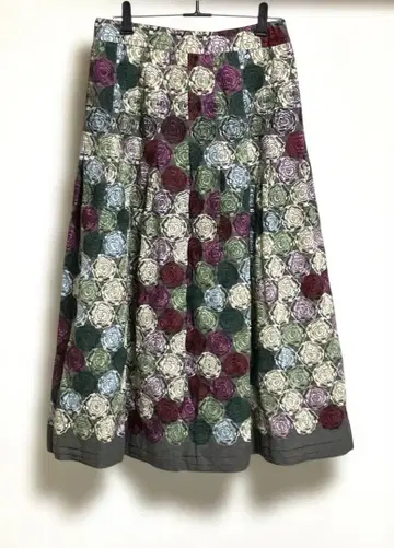 PJC 오오니시 카즈코 모네 장미 자수 스커트 사이즈 M