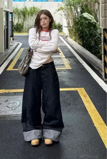 와이드 진 배기 칼렘 클럽 유니섹스 와이드 레그