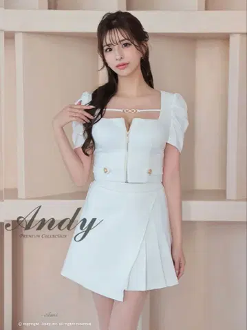 Andy 화이트 드레스 퍼프 슬리브