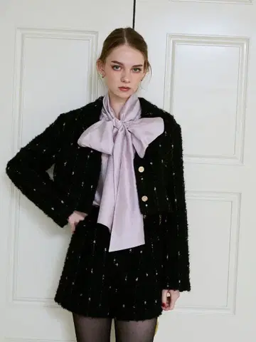 eimy 신상 캔디 트위드 숏 자켓 블랙