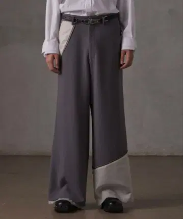 [ GRANCY ] 리버스 레이어드 디자인 슬랙스