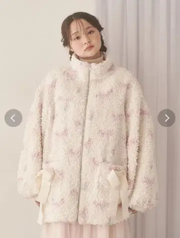 Fluffy Tulip Boa Blouson merry jenny 핑크