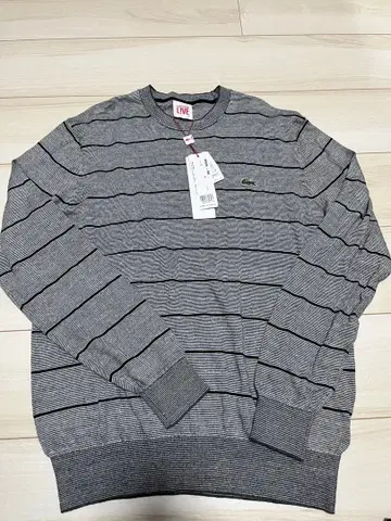 LACOSTE LIVE 스트라이프 니트 스웨터 5 사이즈 그레이