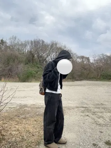 ZARA 블랙 데님 배기