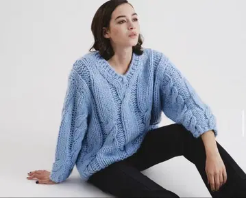 BLUE x PALANG 케이블 짜임 스웨터 BIG HAND-KNIT