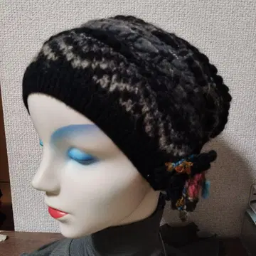 Masaki kyoko 블랙과 그레이의 꽈배기 니트 모자