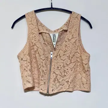 JOY RICH 베이지 레이스 상의 XS