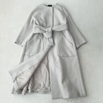 근년 베르메이유 페예나 멜톤 텐트 라인 코트 벨트 베이지 38