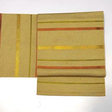 8촌 하카타 오비 순수 실크 중고 크림 so198