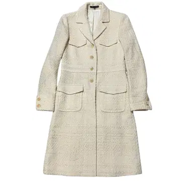 띠어리 트위드 롱 코트