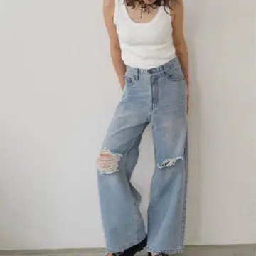 maison raview damege denim 데미지 데님 S 사이즈