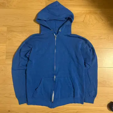 70s 풀 집업 후드티 블루