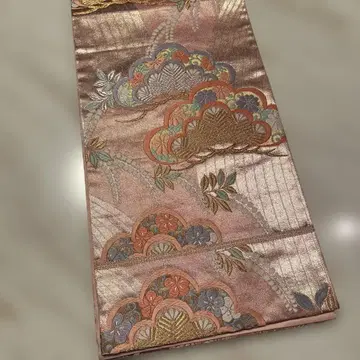 후리소데용 예복용 순수 실크 육통 후쿠로 오비 440cm